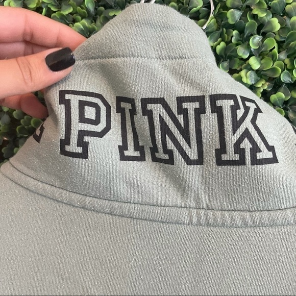 VS PINK Grey Half Zip Pullover Sweatshirt - Picture 5 of 9